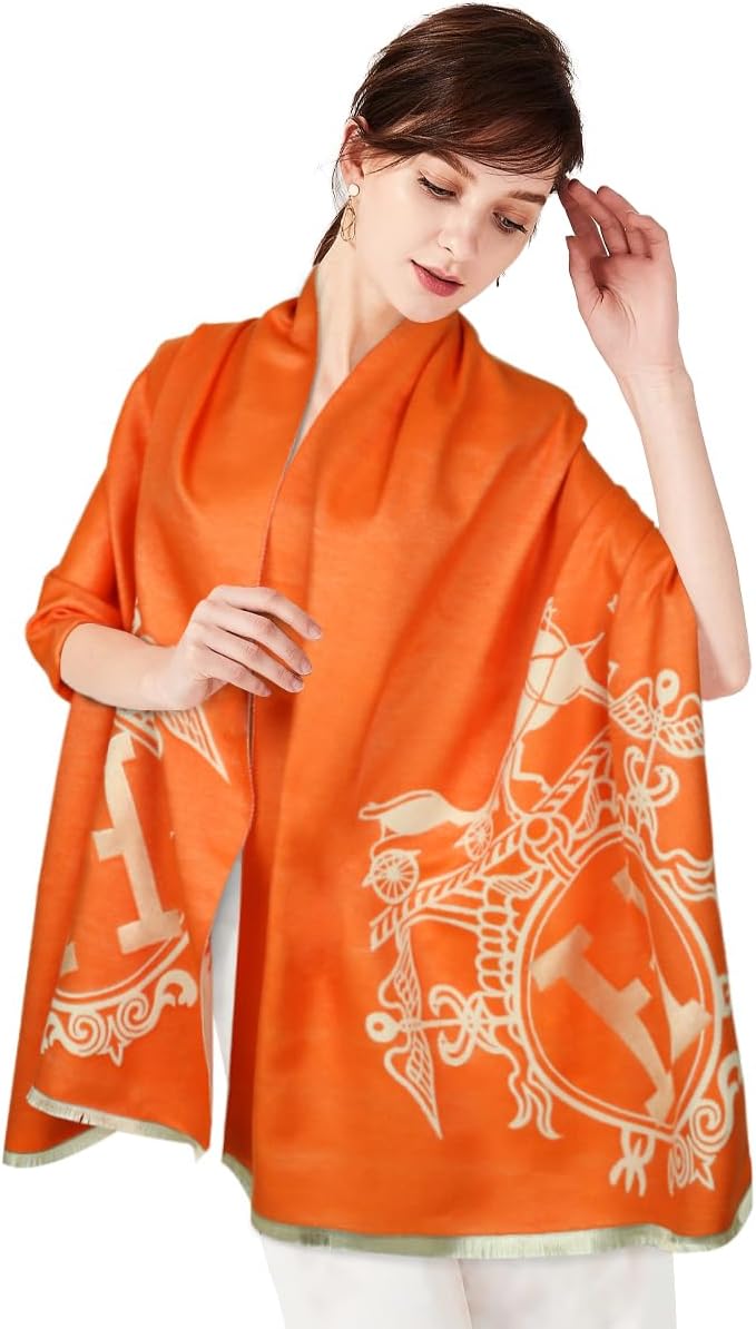 EXTREE Scarfs for Women Pashmina Silky Shawl Wrap for Evening Dressing Blanket Open Front Poncho Cape - Image 1